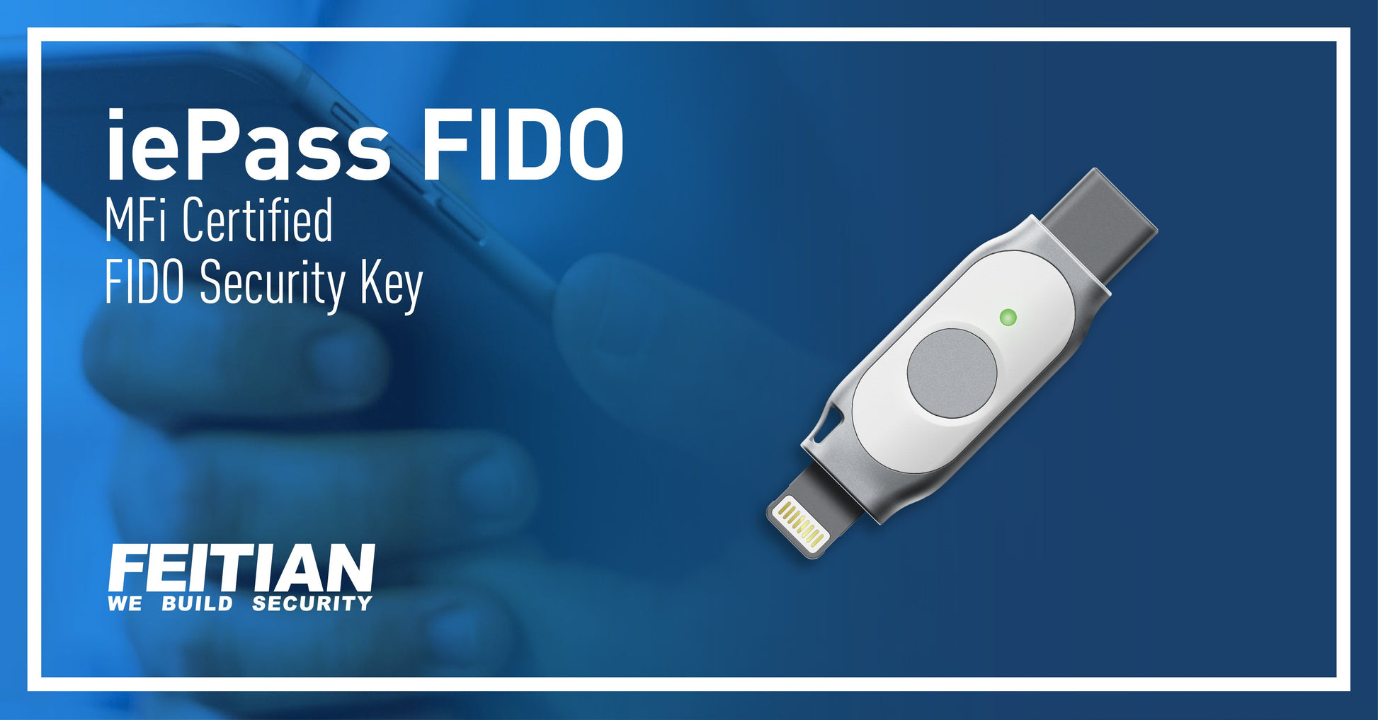 FEITIAN iePass FIDO2 FIDO U2F USB-C + Lightning Security Key (Casing: K44) - FEITIAN Technologies US